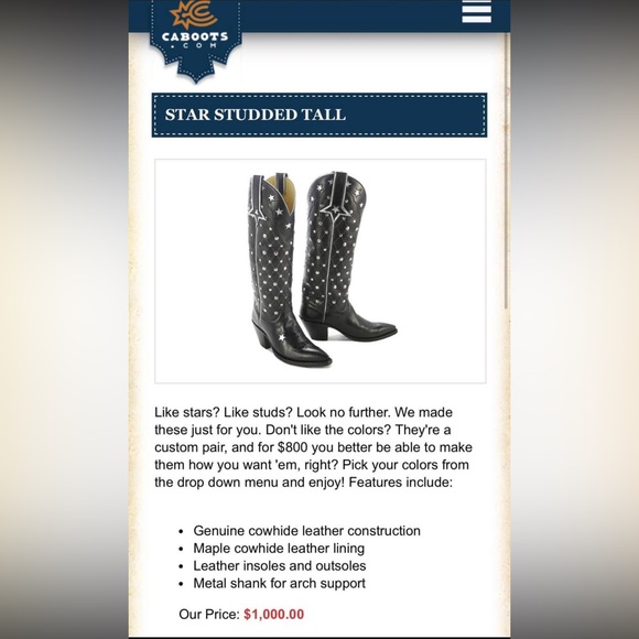 Cahoots Cowboy Boots with studs and metallic star accents - Picture 2 of 8